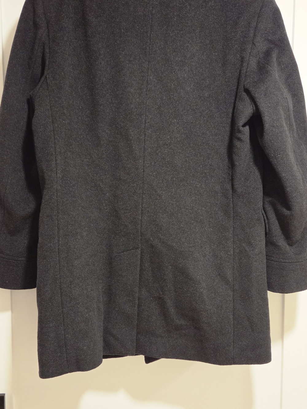 NWOT Banana Republic Men's Wool Cashmere Blend Peacoat - Charcoal Gray Size L - Picture 3 of 9